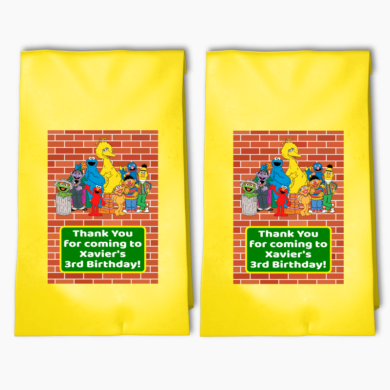 Personalised Sesame Street Birthday Party Bags &amp; Labels