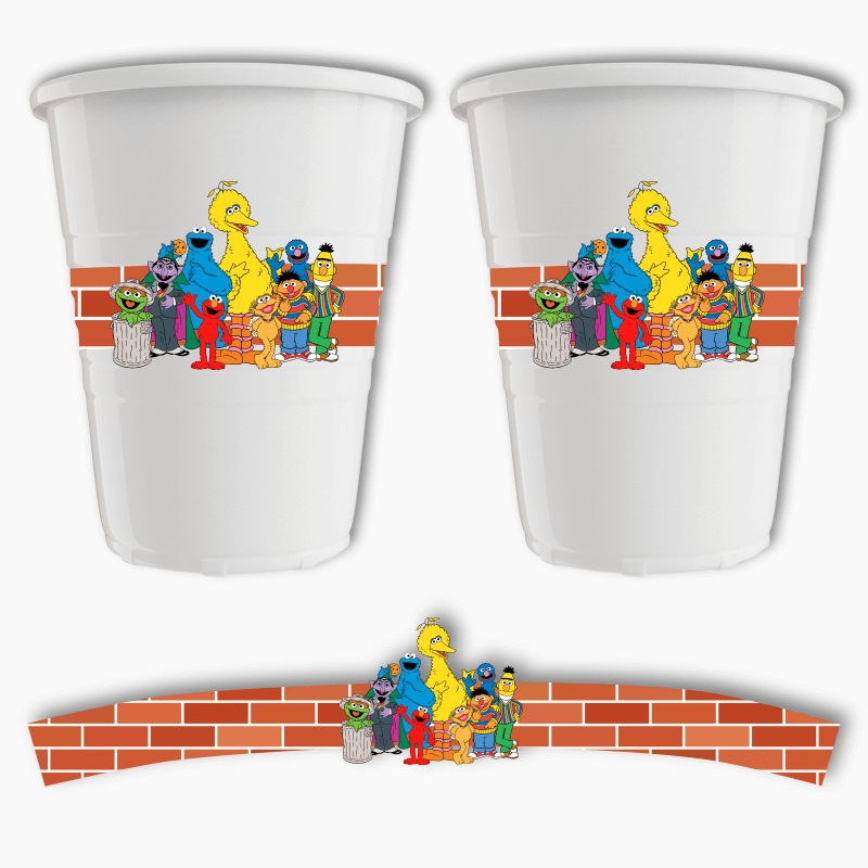 Sesame Street Birthday Party Cup Stickers