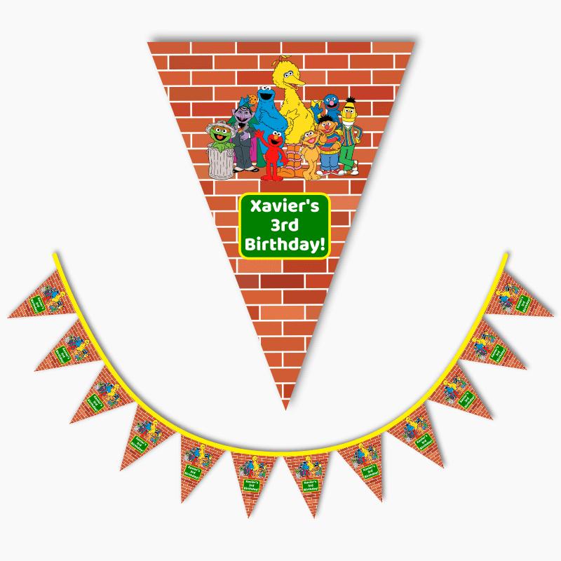 Personalised Sesame Street Birthday Party Flag Bunting