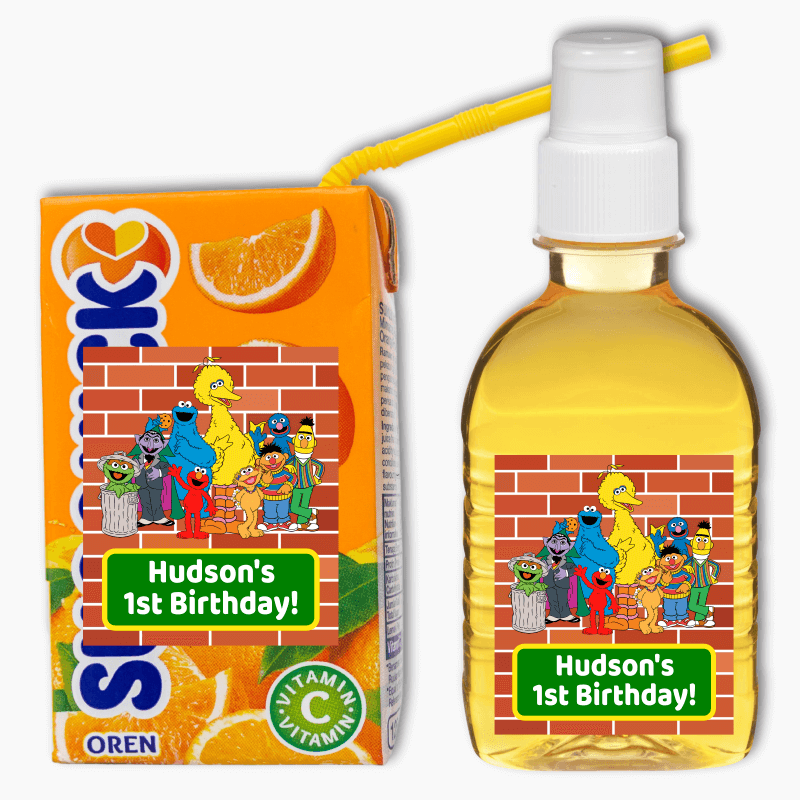 Sesame Street Birthday Party Rectangle Drink Labels