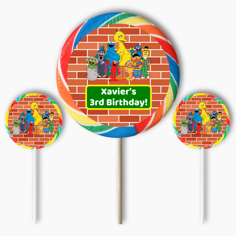 Personalised Sesame Street Birthday Party Round Stickers