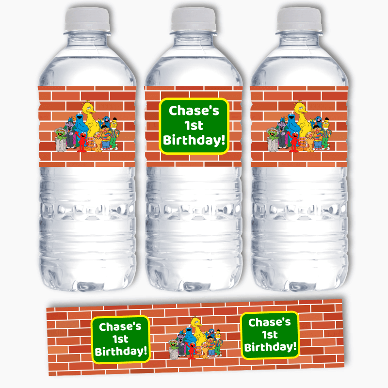 Personalised Sesame Street Birthday Party Water Bottle Labels