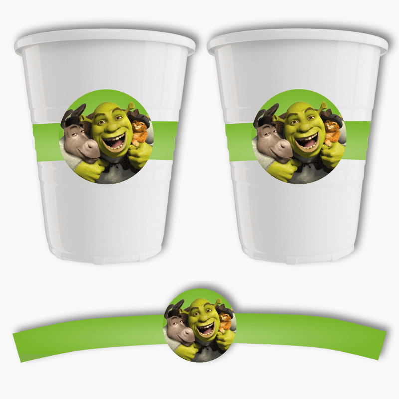 Shrek Birthday Party Cup Stickers