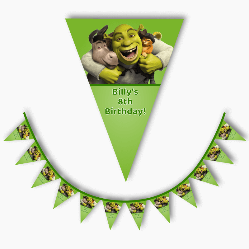 Personalised Shrek Birthday Party Flag Bunting