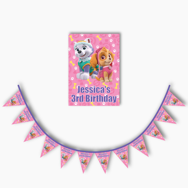 Skye &amp; Everest Poster &amp; Bunting Combo - Pink