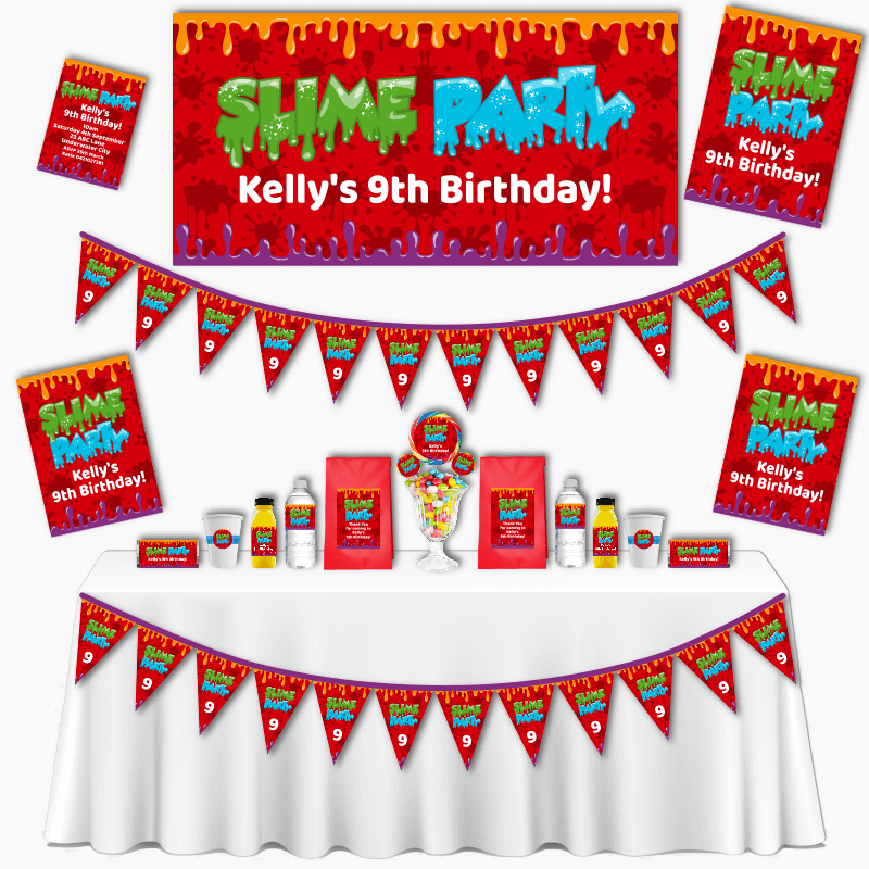 Personalised Slime Birthday Party Supplies