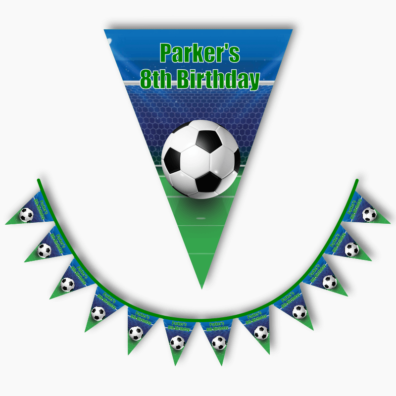 Personalised Soccer Birthday Party Flag Bunting