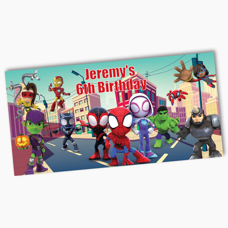 Personalised Spidey &amp; Friends Birthday Party Banners