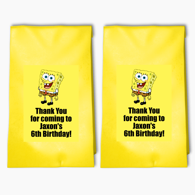 Personalised SpongeBob SquarePants Party Bags &amp; Labels