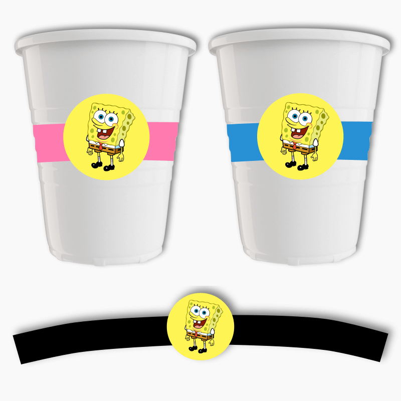 SpongeBob SquarePants Birthday Party Cup Stickers