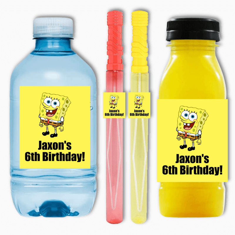 SpongeBob SquarePants Birthday Party Rectangle Favour Stickers