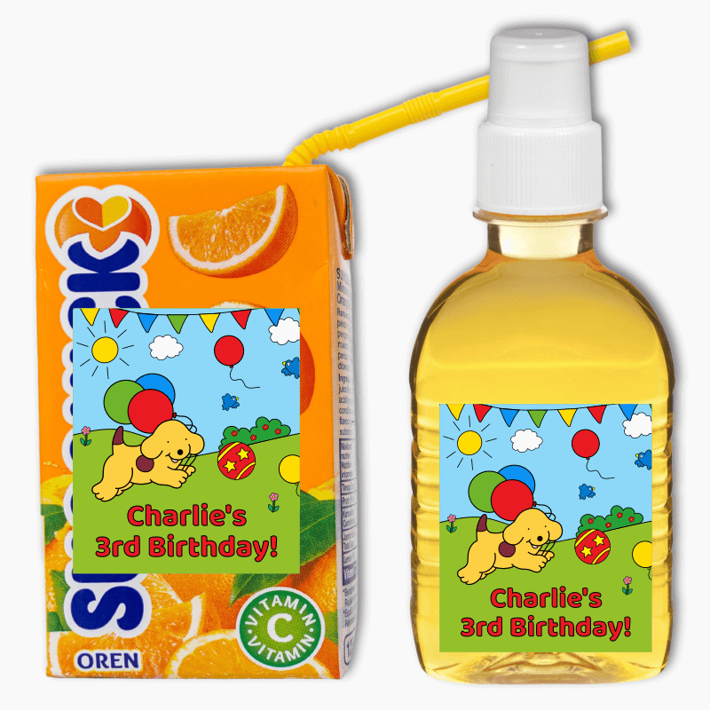Personalised Spot the Dog Birthday Party Drink Labels