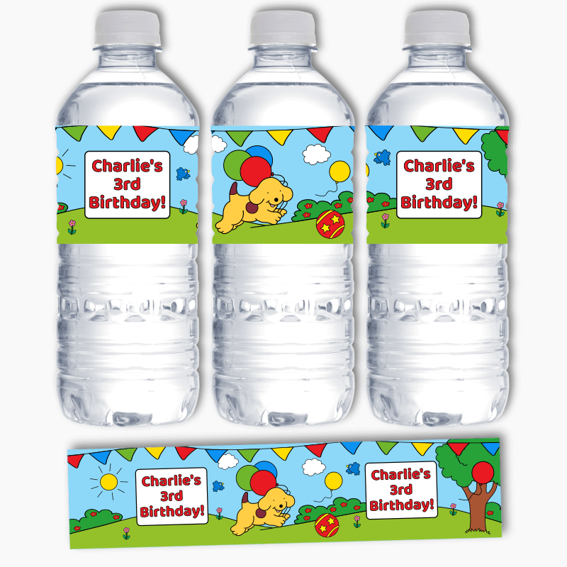 Personalised Spot the Dog Birthday Party Water Bottle Labels