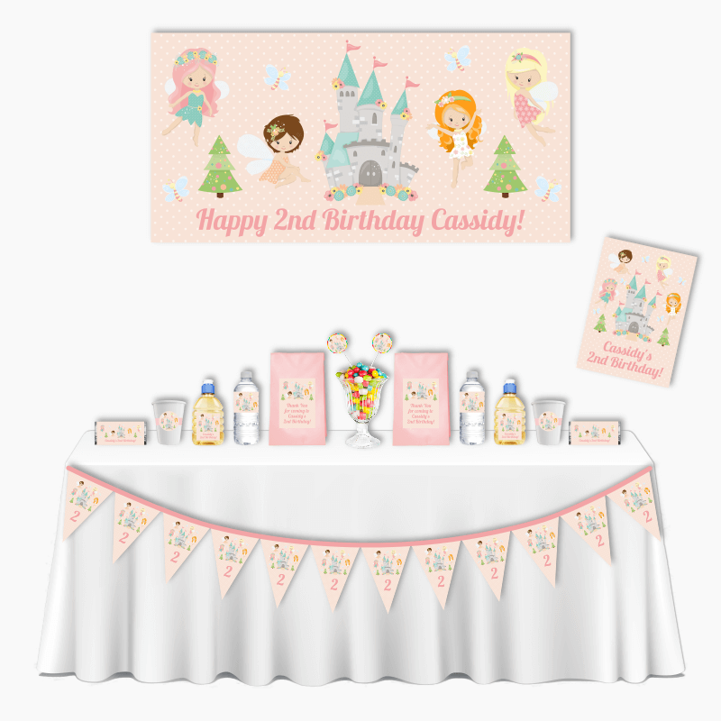 Personalised Spring Fairies Deluxe Birthday Party Decorations Pack