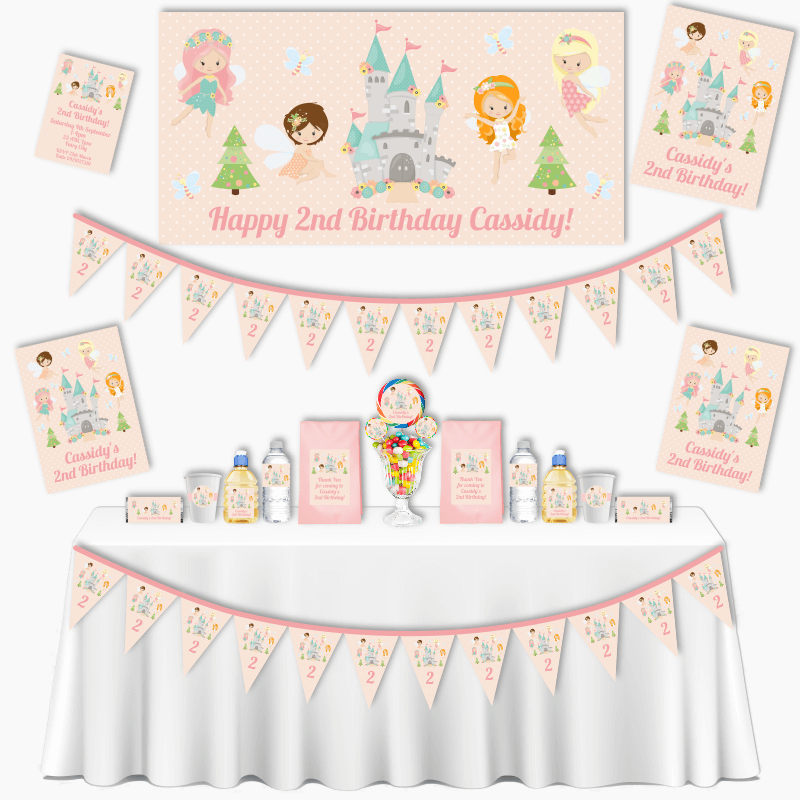 Personalised Spring Fairies Grand Birthday Party Decorations Pack