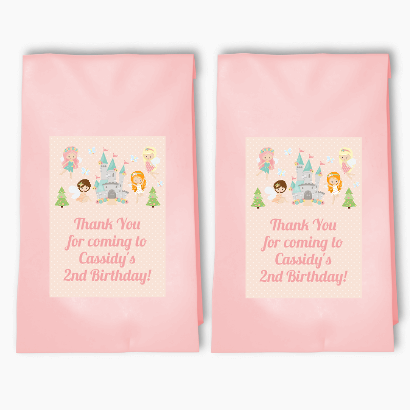 Personalised Spring Fairies Birthday Party Bags &amp; Labels
