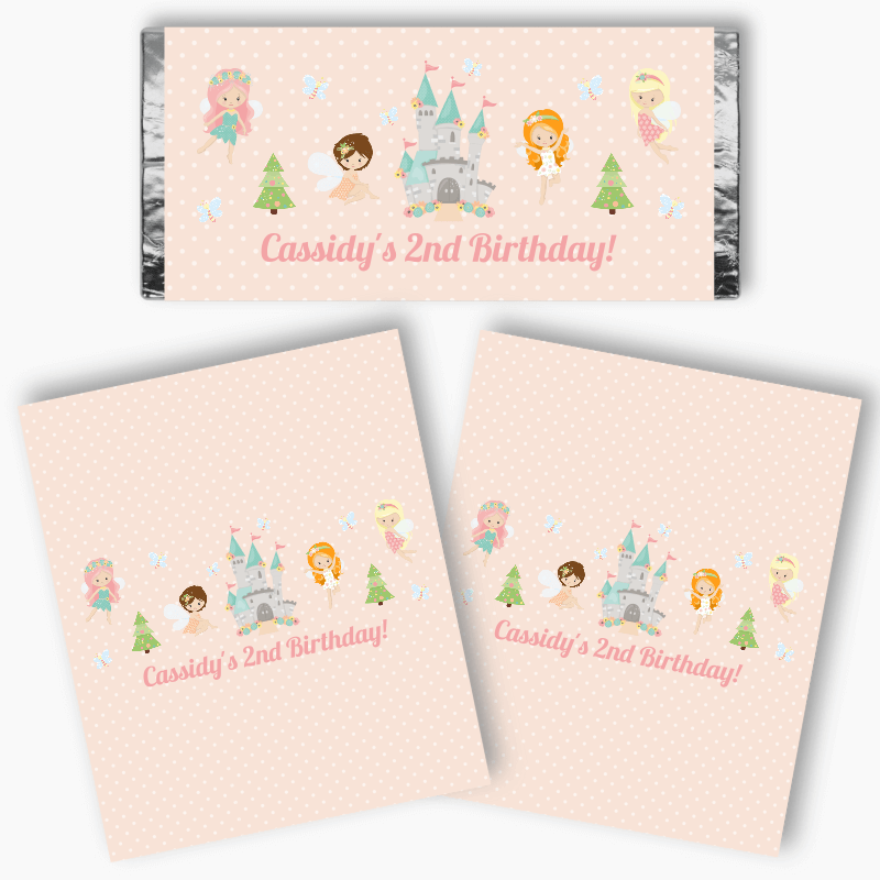Personalised Spring Fairies Birthday Party Mini Chocolate Labels
