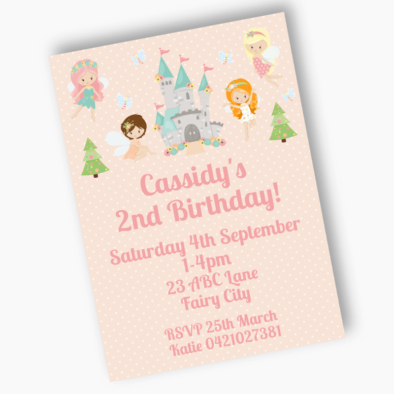 Personalised Spring Fairies Birthday Party Invites