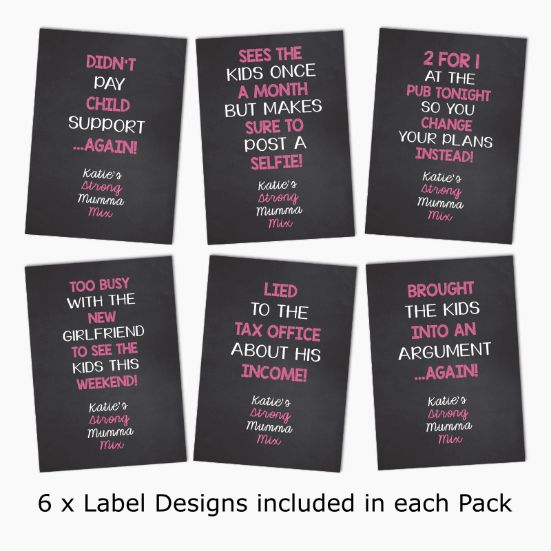 Strong Mumma Mix Gift Wine & Beer Labels