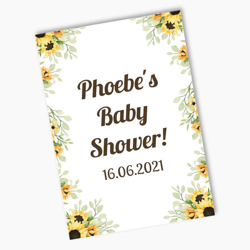 Personalised Sunflower Baby Shower Posters
