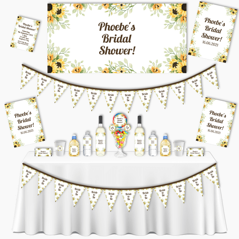 Personalised Sunflower Grand Bridal Shower Pack - Brown
