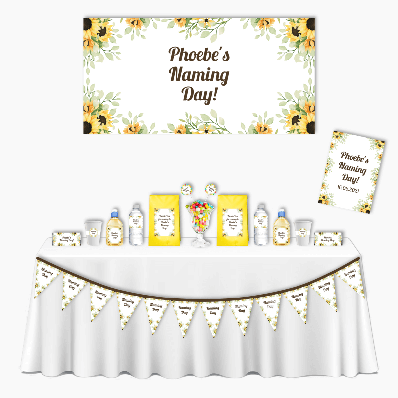 Personalised Sunflower Deluxe Naming Day Pack - Brown