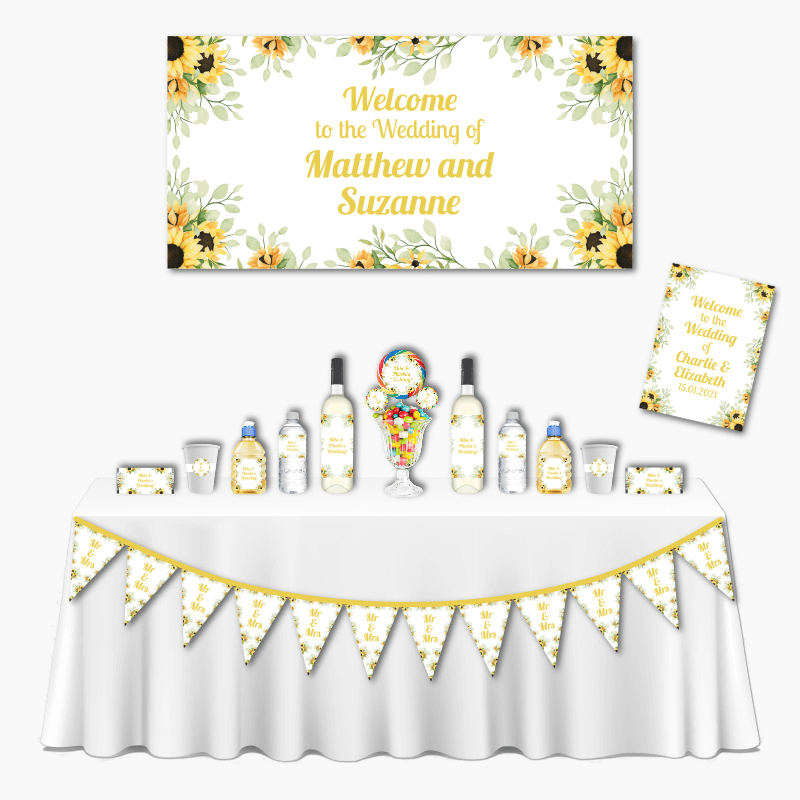 Personalised Sunflower Deluxe Wedding Pack - Yellow