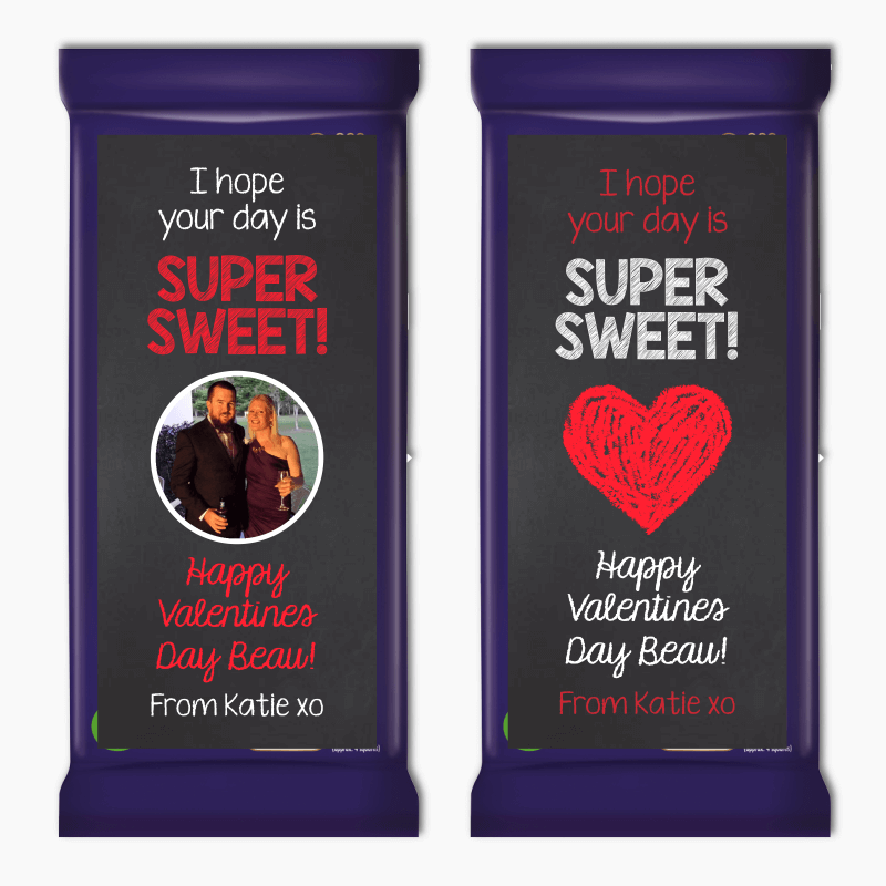Super Sweet Valentines Day Gift Cadbury Chocolate Labels