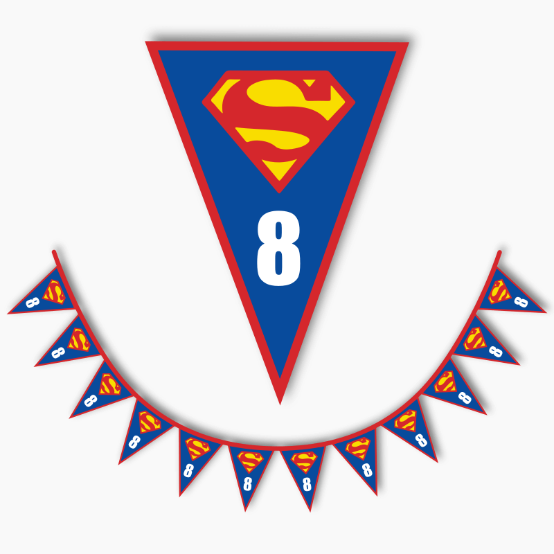Personalised Superman Logo Party Flag Bunting