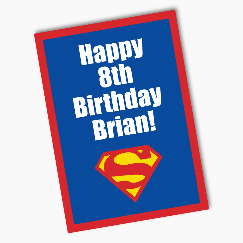 Personalised Superman Logo Birthday Party Posters