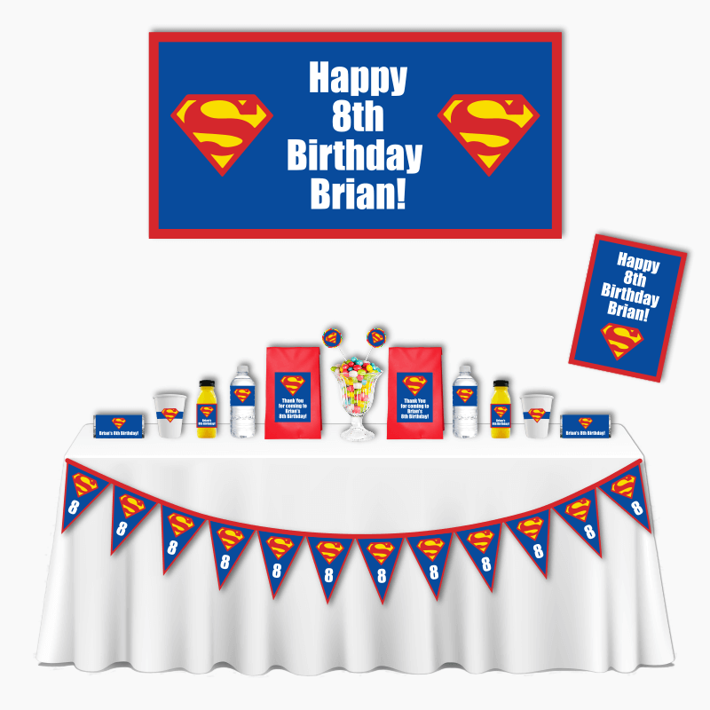 Personalised Superman Logo Deluxe Party Pack