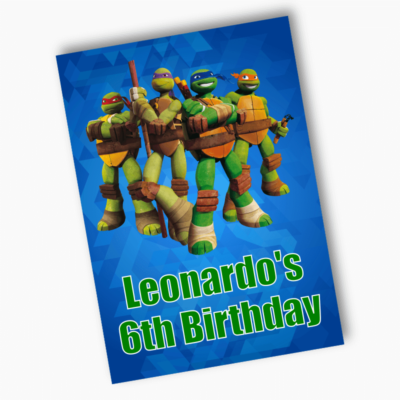 Personalised TMNT Ninja Turtles Birthday Party Posters