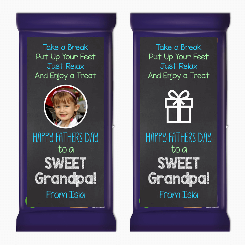 Take a Break Grandpa Fathers Day Gift Cadbury Chocolate Labels