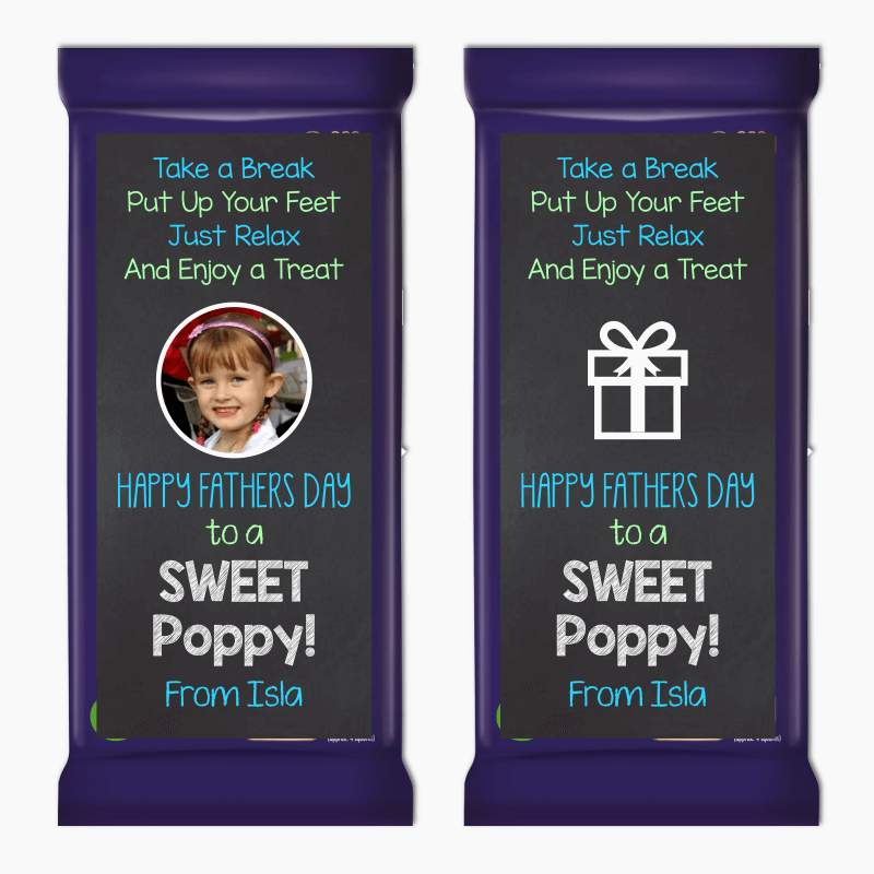 Take a Break Poppy Fathers Day Gift Cadbury Chocolate Labels