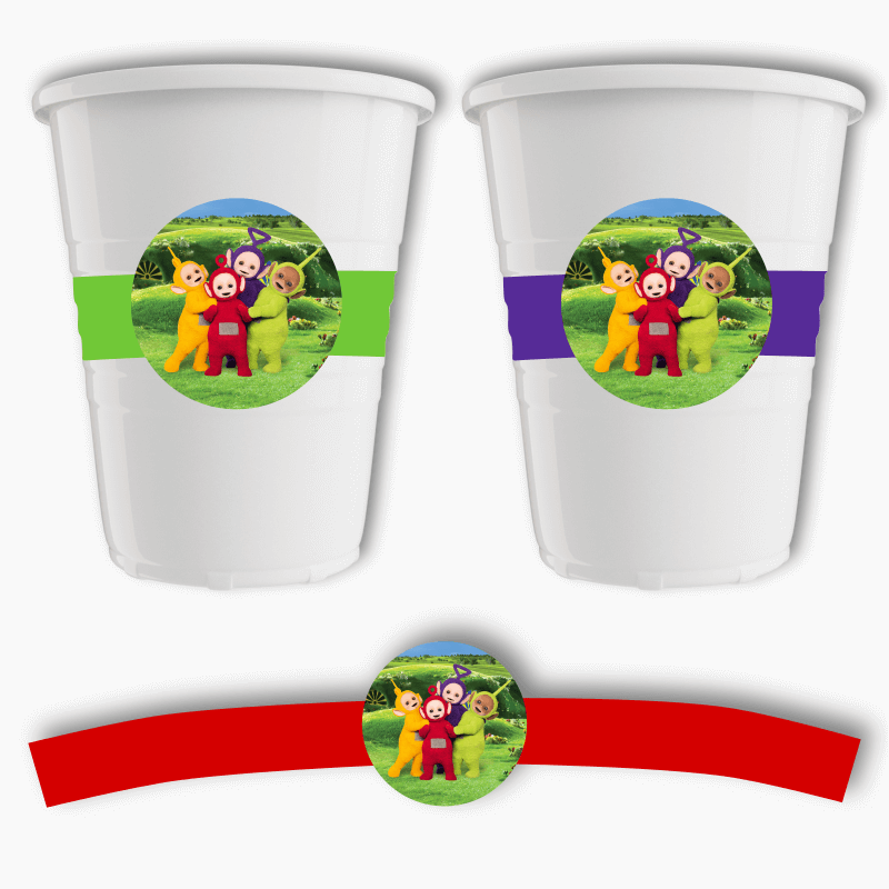 Teletubbies Birthday Party Cup Stickers