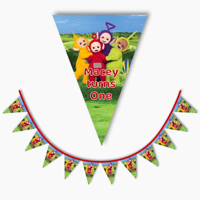 Personalised Teletubbies Birthday Party Flag Bunting