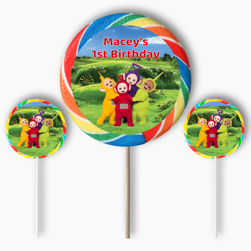 Personalised Teletubbies Birthday Party Round Stickers