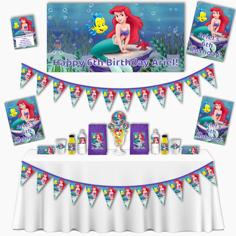 Personalised The Little Mermaid Grand Birthday Party Pack