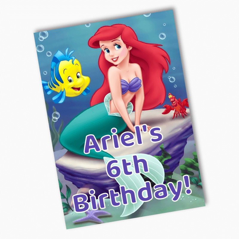 Personalised The Little Mermaid Birthday Party Posters