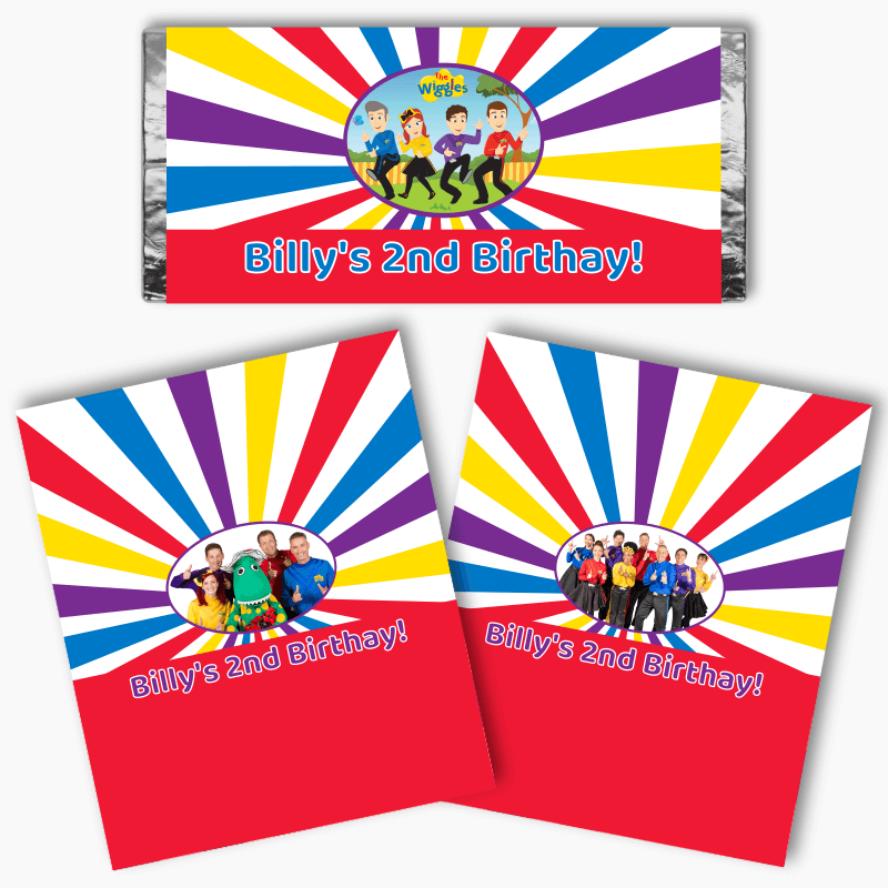 Personalised The Wiggles Birthday Party Mini Chocolate Labels