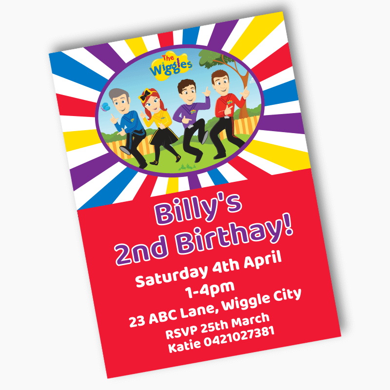 Personalised The Wiggles Birthday Party Invites - Cartoon