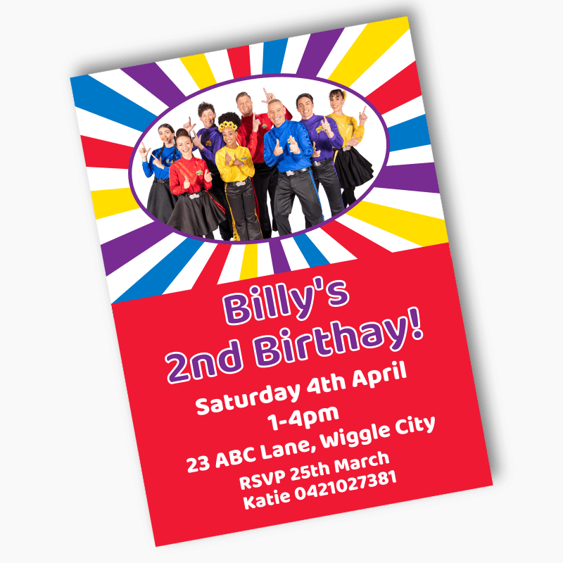 Personalised The Wiggles Birthday Party Invites - Expanded