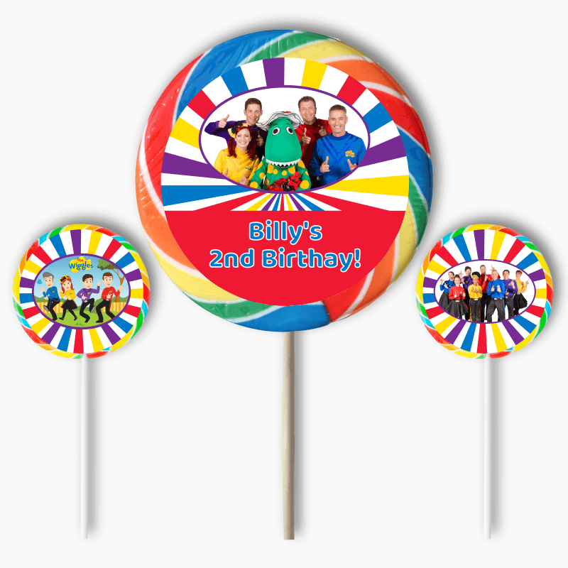 Personalised The Wiggles Birthday Party Round Stickers