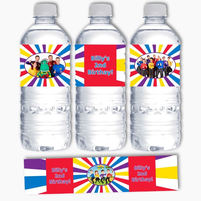 Personalised The Wiggles Birthday Party Water Bottle Labels