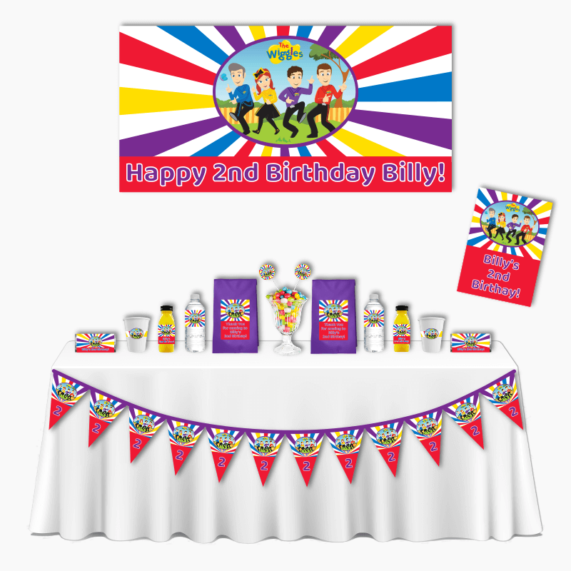 Personalised The Wiggles Deluxe Birthday Party Decorations Pack - Cartoon