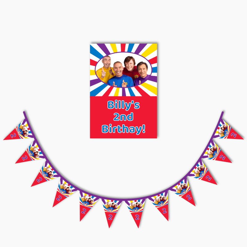 Personalised The Wiggles Party Poster &amp; Bunting Combo