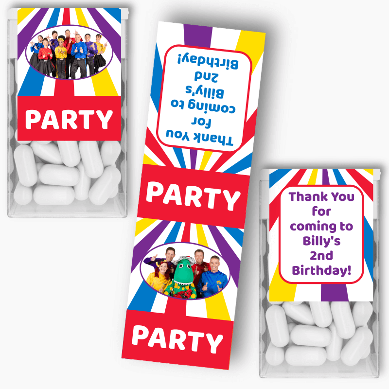 Personalised The Wiggles Birthday Party Tic Tac Labels