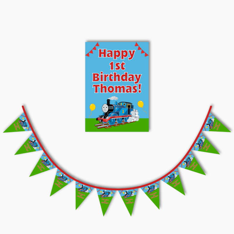 Thomas the Tank Engine Birthday Party Poster &amp; Bunting Combo