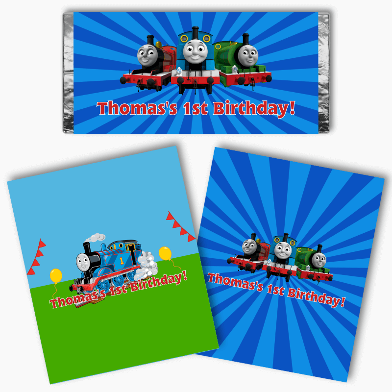 Personalised Thomas the Tank Engine Party Mini Chocolate Labels