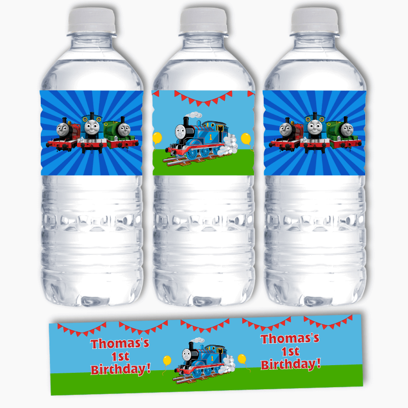 Personalised Thomas the Tank Engine Party Water Bottle Labels